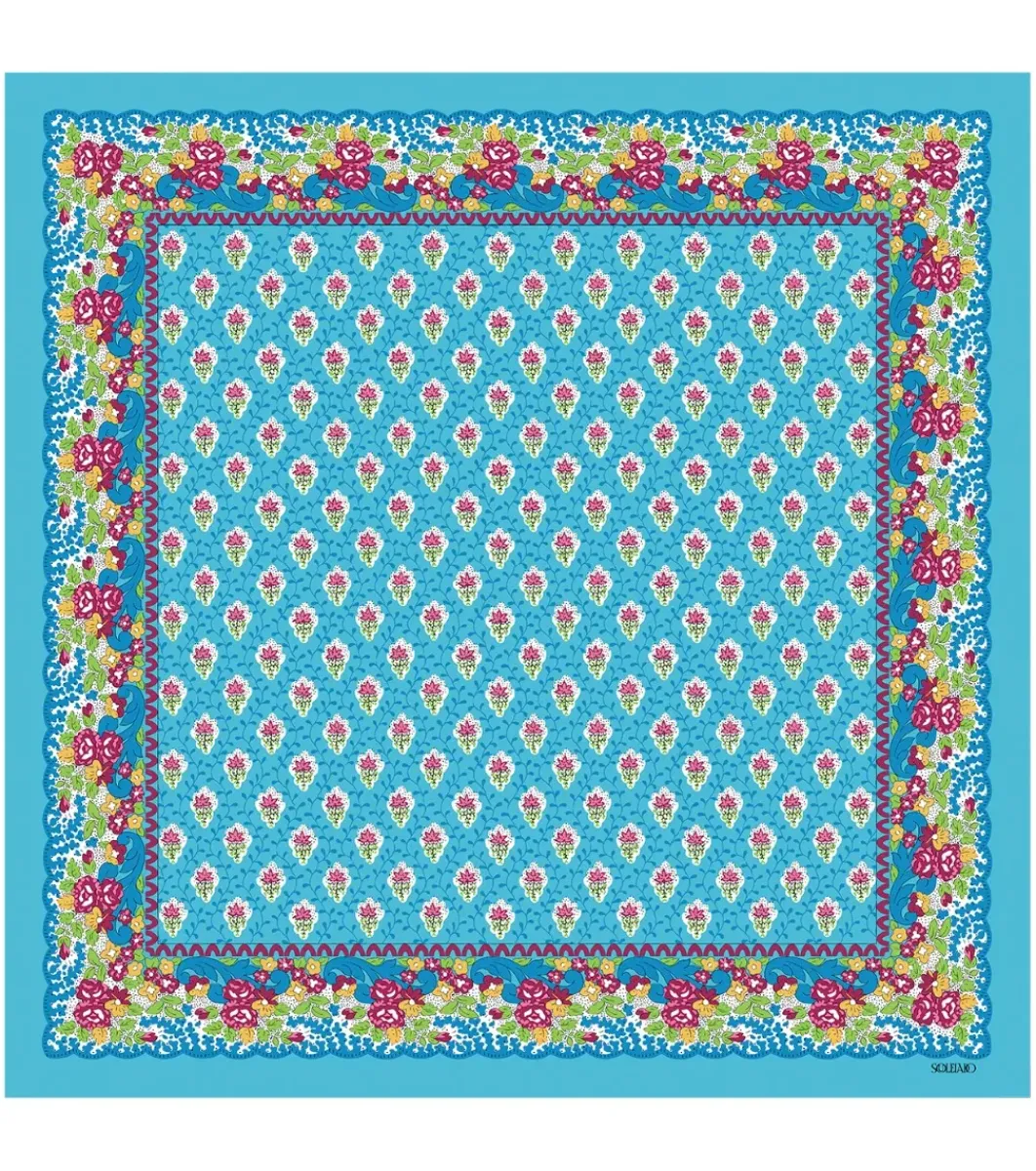 Femme Souleiado Carré Coton | Toute La Collection | Mouchoir coton FLEUR DES CHAMPS 45 x 45 cm