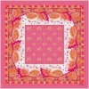 Femme Souleiado Carré Coton | Toute La Collection | Mouchoir coton POMPADOUR rose blanc 45 x 45 cm