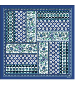 Femme Souleiado Carré Coton | Toute La Collection | Mouchoir coton Provence bleu menthe 45 x 45 cm