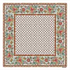 Souleiado Carré Coton | Toute La Collection | Mouchoir en coton BRUYERE ecru corail 45 x 45 cm