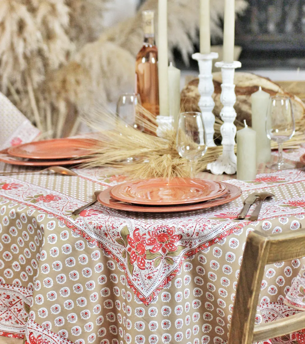 Souleiado Nos Tables Automnales | Nappe carrée « Baumanière »