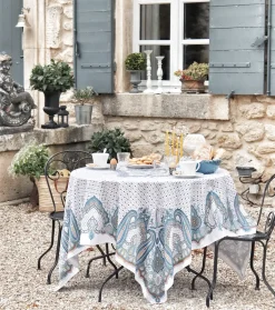Souleiado Nos Tables Automnales | Nappe carrée SERVANES blanc