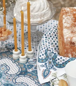 Souleiado Nos Tables Automnales | Nappe carrée SERVANES blanc
