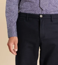Homme Souleiado Pantalons | Pantalon MARIO lainage bleu nuit