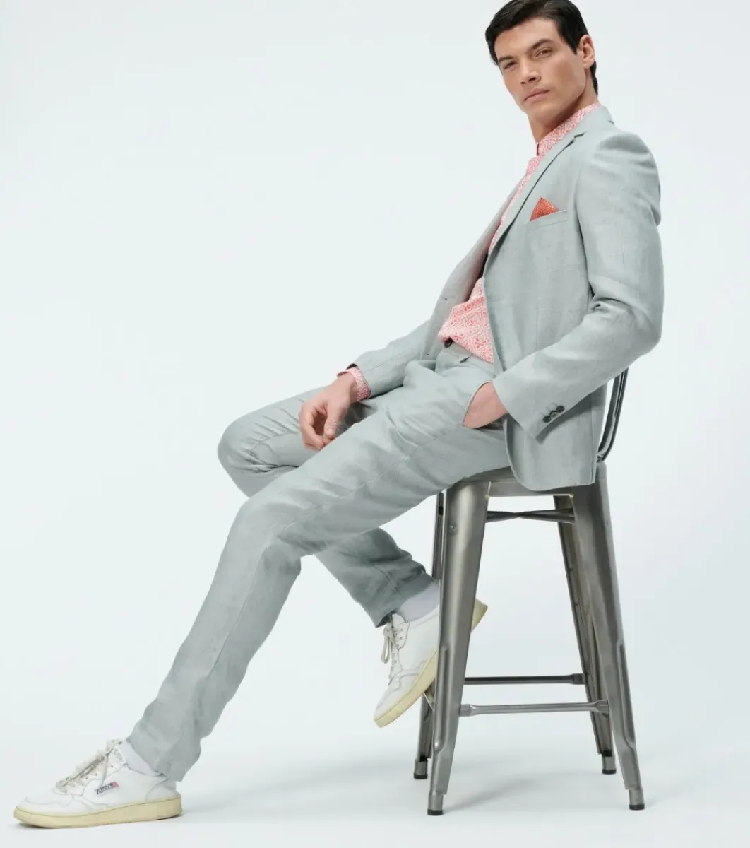 Homme Souleiado Pantalons | Pantalon MARIO Lin Perle Uni