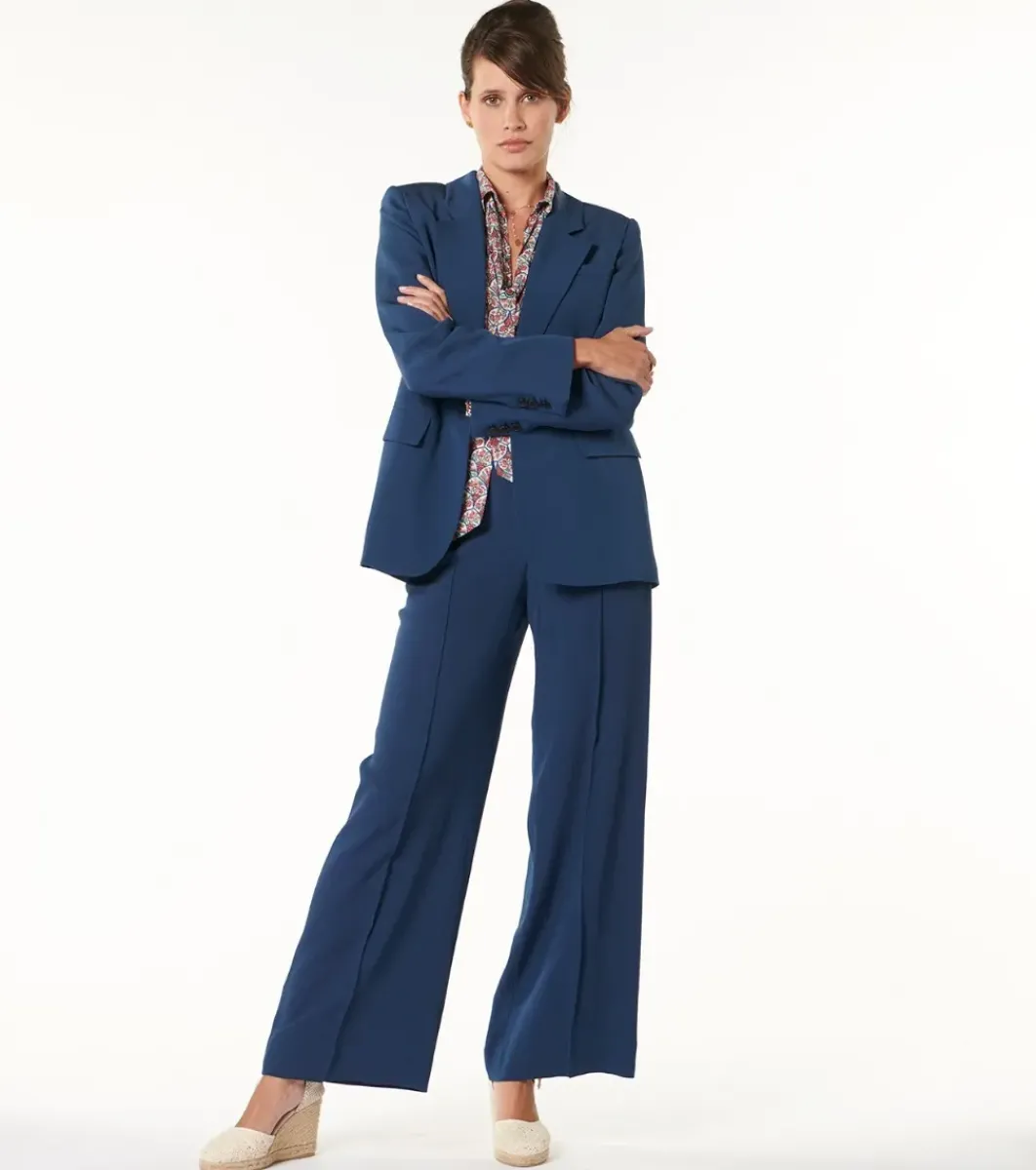 Femme Souleiado Pantalons | Pantalon PRISCA bleu pétrole