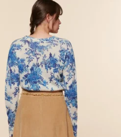 Femme Souleiado Pulls & Cardigans | Pull LISA Jardins de Saint Rémy écru bleu