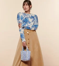 Femme Souleiado Pulls & Cardigans | Pull LISA Jardins de Saint Rémy écru bleu