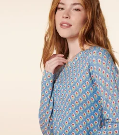 Femme Souleiado Pulls & Cardigans | Pull PERLA Fleur des Champs rouge bleu