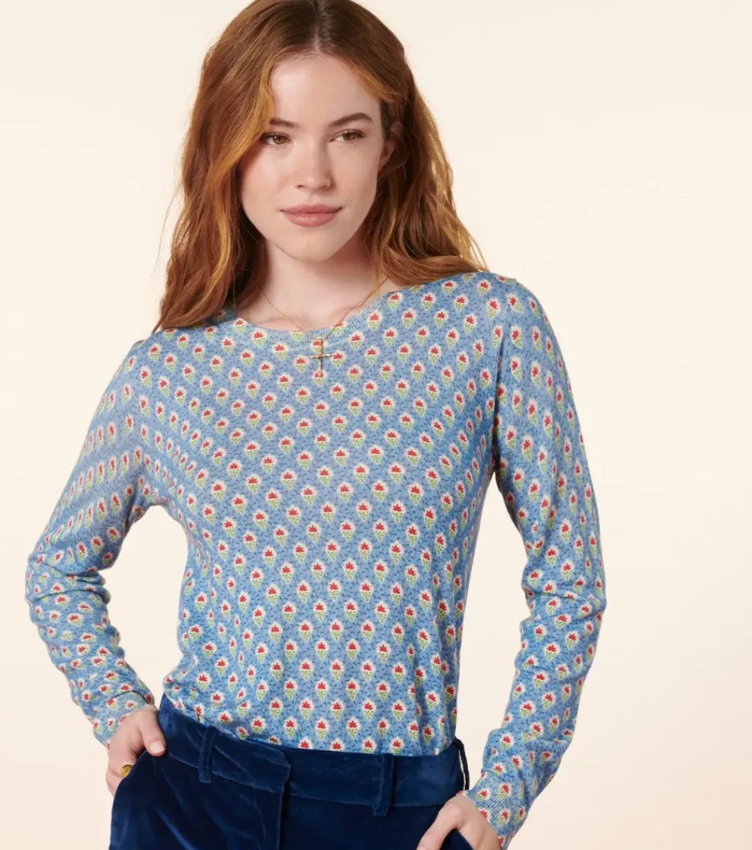 Femme Souleiado Pulls & Cardigans | Pull PERLA Fleur des Champs rouge bleu