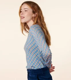 Femme Souleiado Pulls & Cardigans | Pull PERLA Fleur des Champs rouge bleu