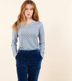 Femme Souleiado Pulls & Cardigans | Pull PERLA Fleur des Champs rouge bleu