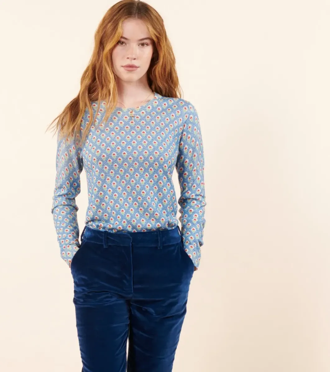 Femme Souleiado Pulls & Cardigans | Pull PERLA Fleur des Champs rouge bleu