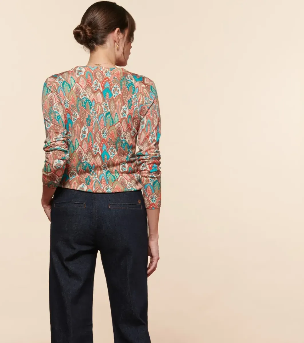 Femme Souleiado Pulls & Cardigans | Pull PERLA Plume aqua orange
