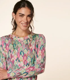 Femme Souleiado Pulls & Cardigans | Pull PERLA Plume émeraude rose