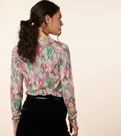 Femme Souleiado Pulls & Cardigans | Pull PERLA Plume émeraude rose