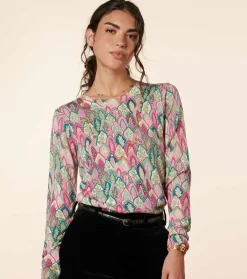 Femme Souleiado Pulls & Cardigans | Pull PERLA Plume émeraude rose