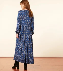 Femme Souleiado Robes | Robe BJORK Azulejos bleu blanc