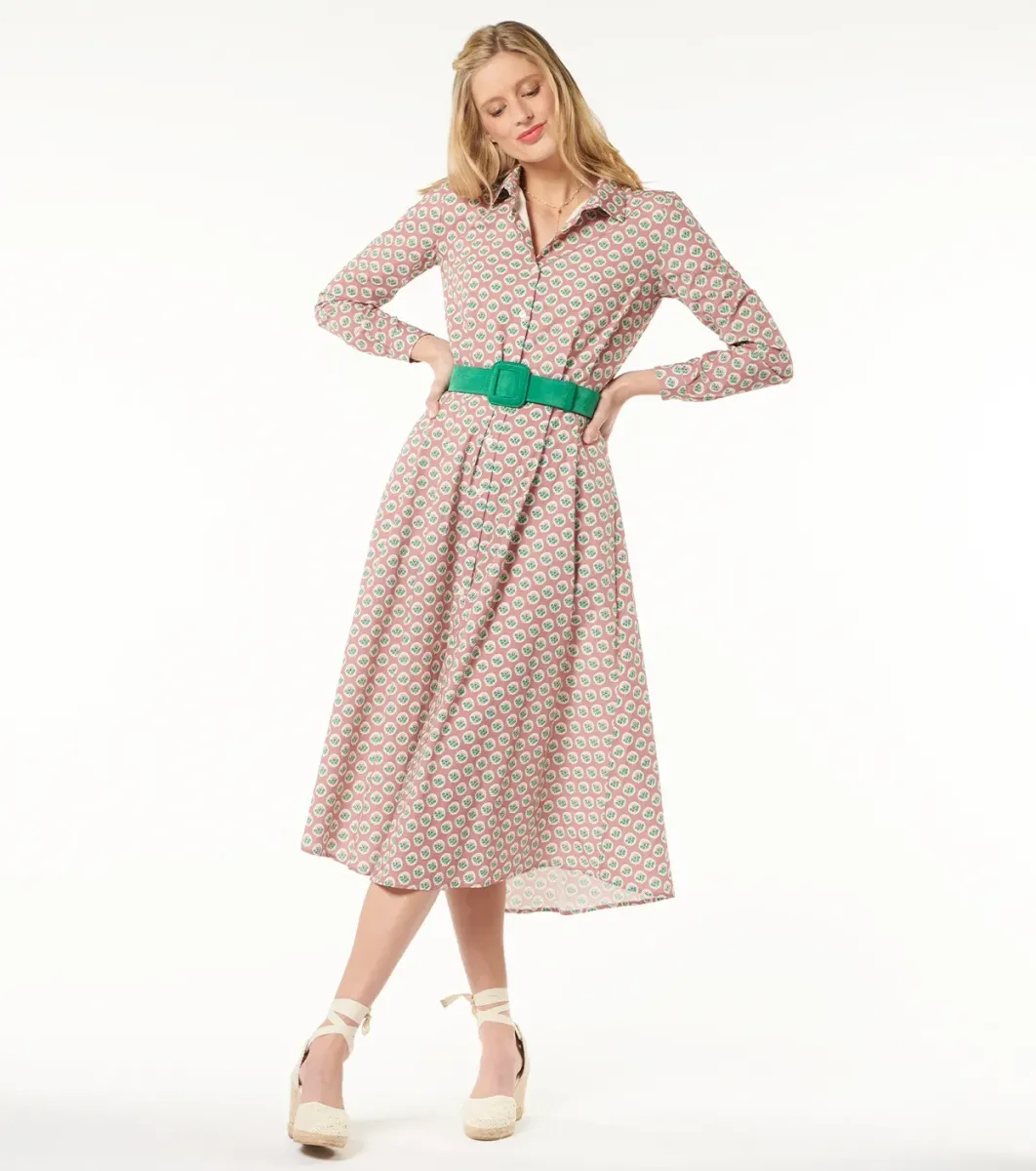 Femme Souleiado Robes | Robe CONSTANCE Fleurs d'Arles blush menthe