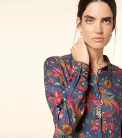 Femme Souleiado Robes | Robe FRANCE Héron marine fuchsia
