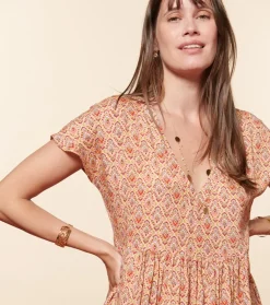 Femme Souleiado Robes | Robe JACQUELINE Tania corail