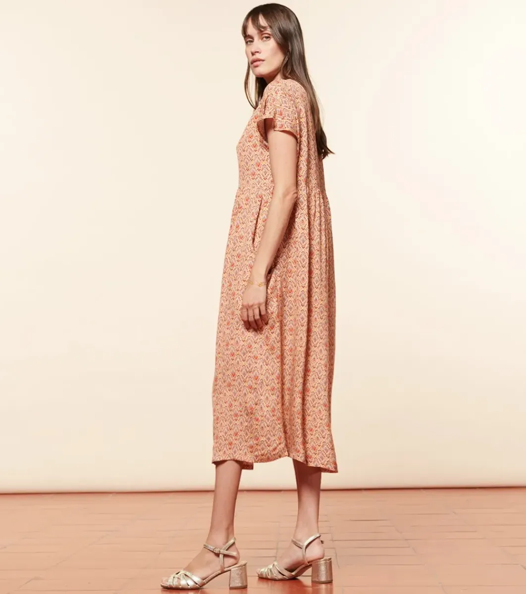 Femme Souleiado Robes | Robe JACQUELINE Tania corail