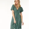 Femme Souleiado Robes | Robe JULIE Bouquet bucolique turquoise