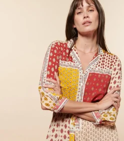 Femme Souleiado Robes | Robe LAVANDOU L'Italienne rouge abricot