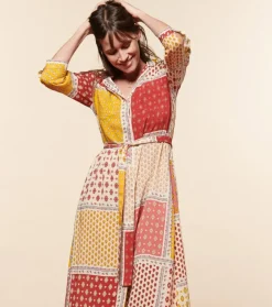 Femme Souleiado Robes | Robe LAVANDOU L'Italienne rouge abricot