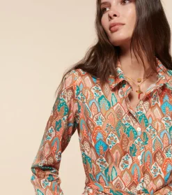 Femme Souleiado Robes | Robe MARIGOLD Plume aqua orange
