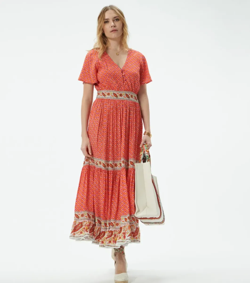Femme Souleiado Sacs | Sac Grand cabas MARIBEL Nacre Orange