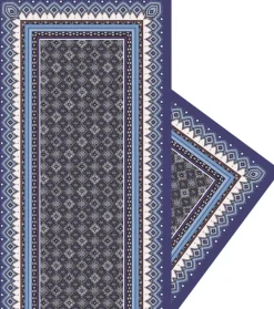 Femme Souleiado Étole | Toute La Collection | Étole laine et soie PRÉCIEUX marron bleu 65 x 190 cm