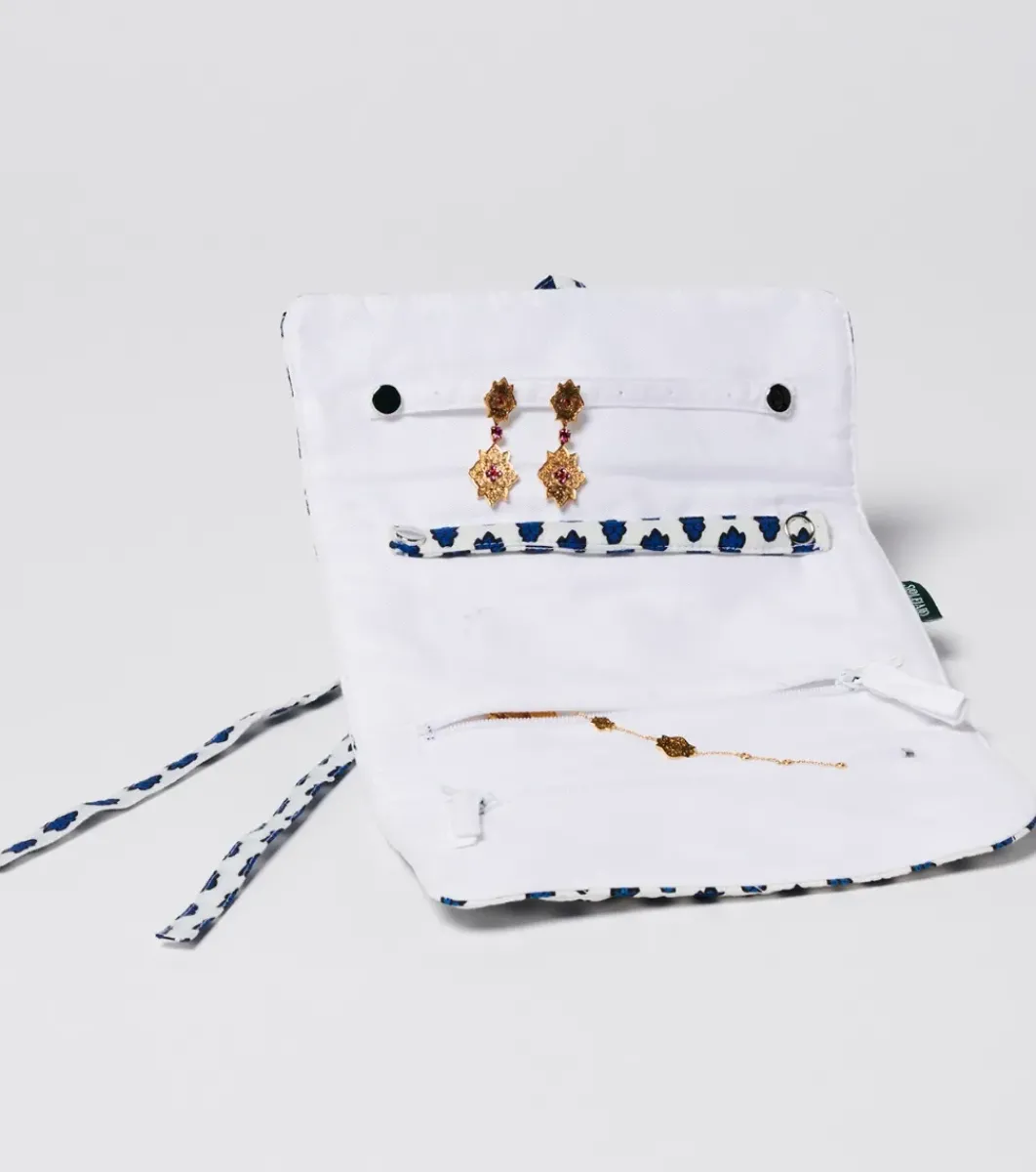 Femme Souleiado Fille | Bijoux | Trousse à bijoux BELITA Mouche Blanc/Bleu