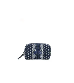Souleiado Ligne De Voyage | Trousse de maquillage BELLA La Mouche blanche fond marine
