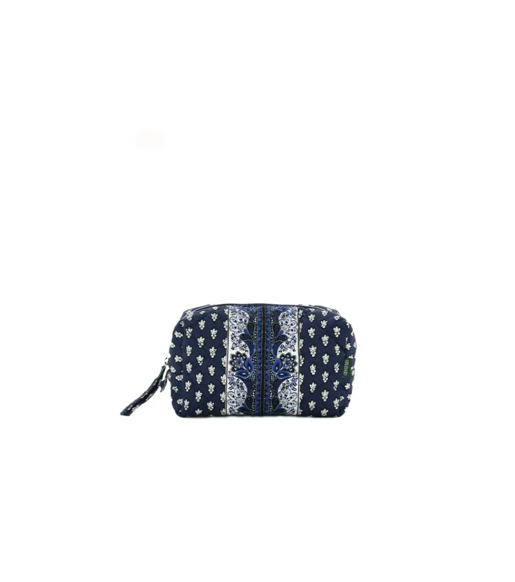 Souleiado Ligne De Voyage | Trousse de maquillage BELLA La Mouche blanche fond marine