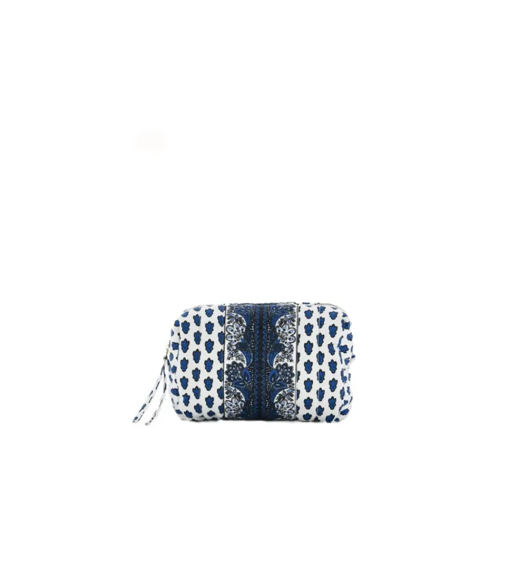 Souleiado Ligne De Voyage | Trousse de maquillage BELLA La Mouche bleu fond blanc