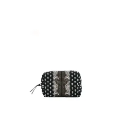 Souleiado Ligne De Voyage | Trousse de maquillage BELLA La Mouche blanc fond noir