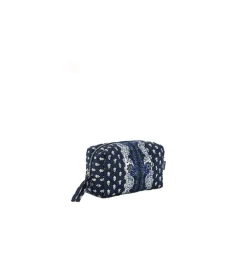 Souleiado Ligne De Voyage | Trousse de maquillage BELLA La Mouche blanche fond marine