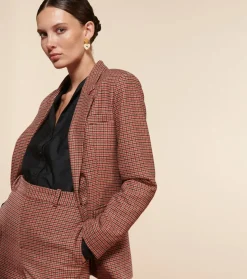 Femme Souleiado Vestes & Manteaux | Veste FLAVIE Pied de poule beige rouge