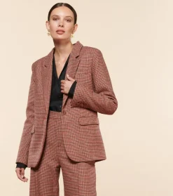 Femme Souleiado Vestes & Manteaux | Veste FLAVIE Pied de poule beige rouge