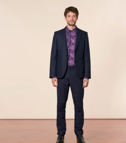 Homme Souleiado Vestes & Manteaux | Veste MILAN lainage bleu nuit